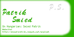 patrik smied business card